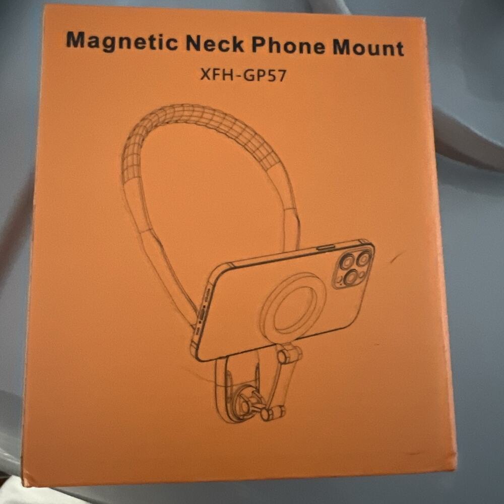 Magnetic Neck Phone Mount XFH-GP57 Gray Black for iPhone Universal Adjustable